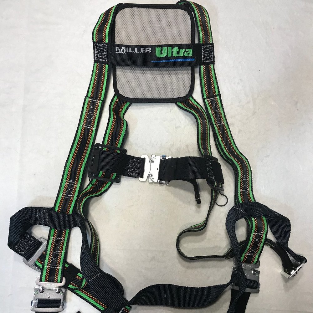 MILLER ULTRA  Full Body Harness, 400 lb, Green - L/XL